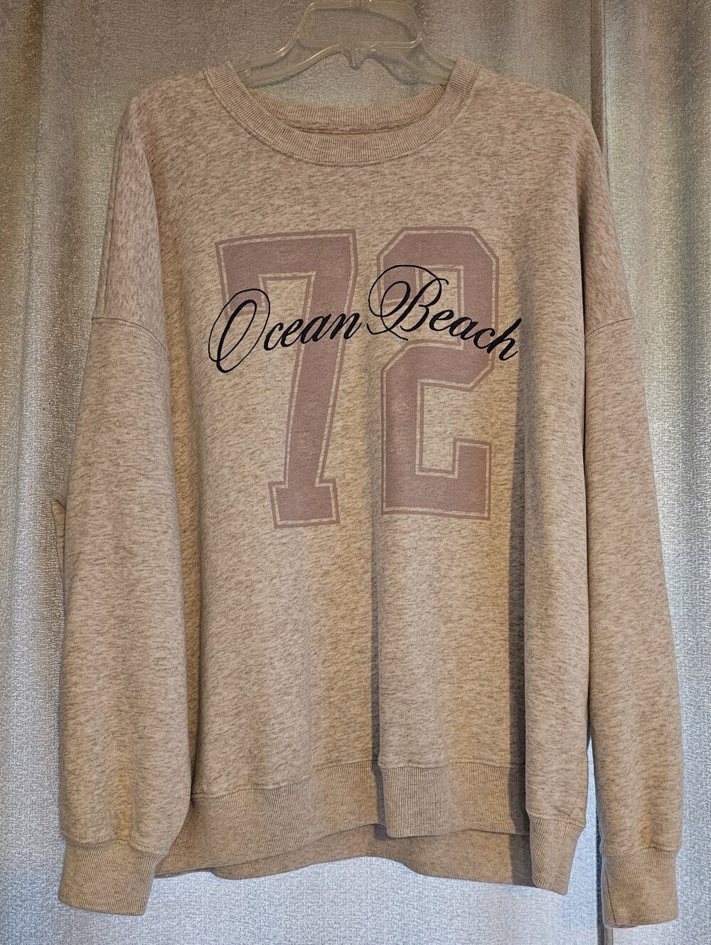 Hollister Beige 'Ocean Beach 72' Crewneck Sweatshirt